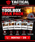 Monthly Toolbox Talk Pack by Tactical Safety & Security LLC — five safety talks monthly, $19